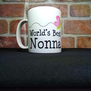 New! 🏆 World's Best Nonna Mug Grandma Nana Gift Coffee Butterfly